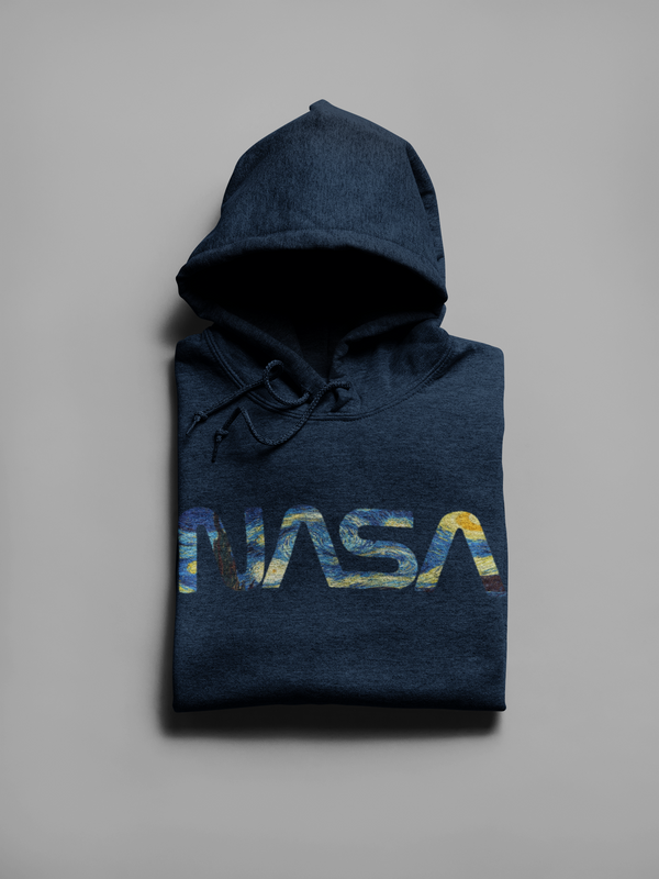 NASA Starry Hoodie Worm Edition (Unisex) Hoodie S / BLUE - From Black Hole Gifts - The #1 Nasa Store In The Galaxy For NASA Hoodies | Nasa Shirts | Nasa Merch | And Science Gifts