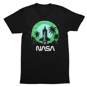 Nasa Palm Cotton T-Shirt From Black Hole Gifts T-Shirt S / Blue/Green - From Black Hole Gifts - The #1 Nasa Store In The Galaxy For NASA Hoodies | Nasa Shirts | Nasa Merch | And Science Gifts