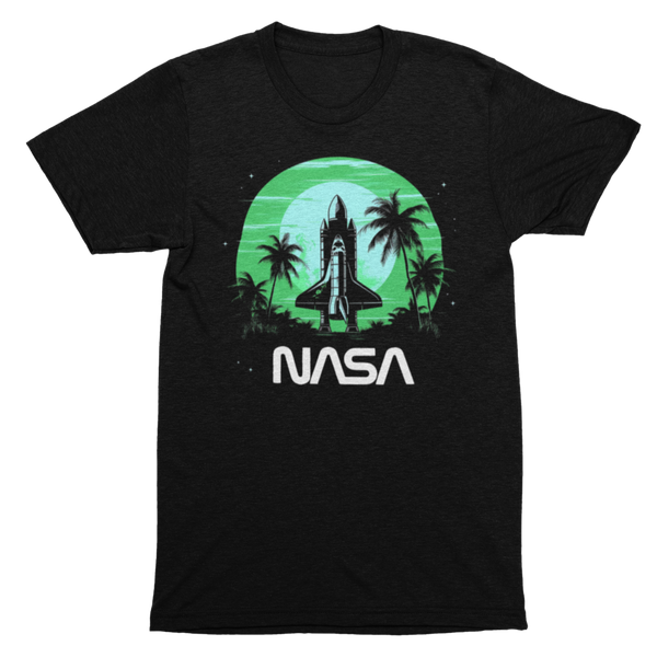 Nasa Palm Cotton T-Shirt From Black Hole Gifts T-Shirt S / Blue/Green - From Black Hole Gifts - The #1 Nasa Store In The Galaxy For NASA Hoodies | Nasa Shirts | Nasa Merch | And Science Gifts