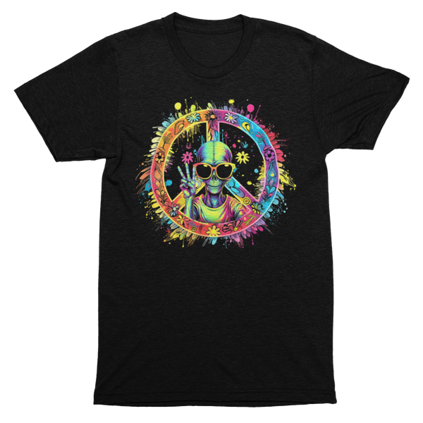 Alien Lets Have Peace Colorful T-Shirt From Black Hole Gifts T-Shirt - From Black Hole Gifts - The #1 Nasa Store In The Galaxy For NASA Hoodies | Nasa Shirts | Nasa Merch | And Science Gifts