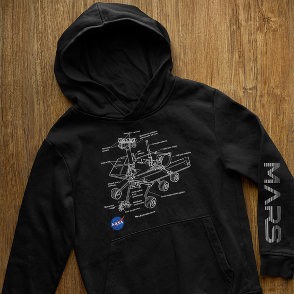 Mars Rover Nasa Blueprint Hoodie Hoodie - From Nasa Depot - The #1 Nasa Store In The Galaxy For NASA Hoodies | Nasa Shirts | Nasa Merch | And Science Gifts