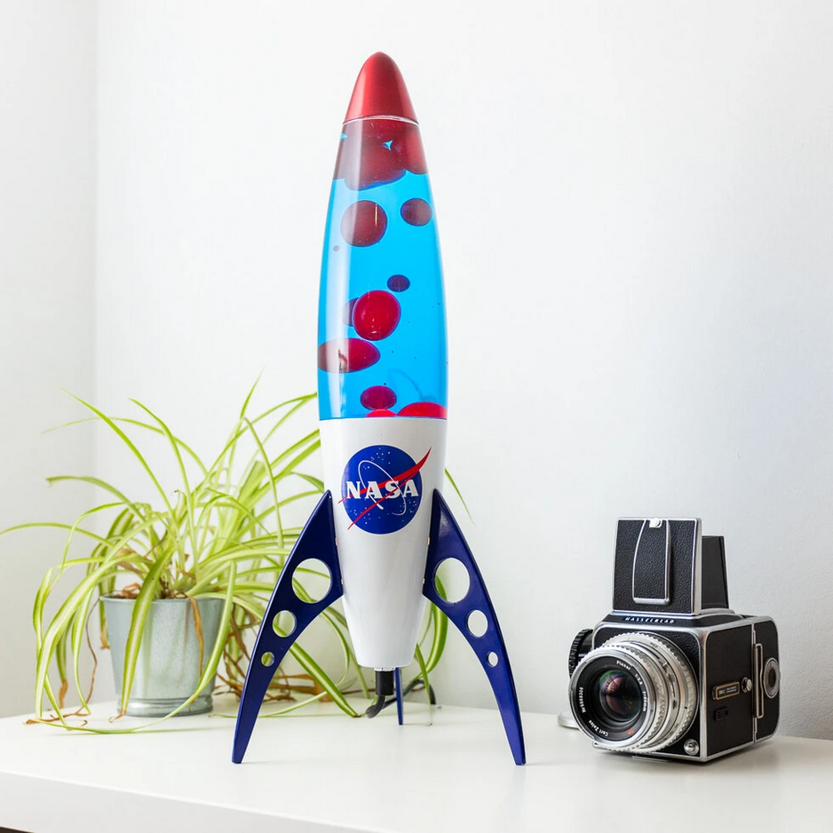NASA Retro Rocket Lava Lamp Lamp - From Black Hole Gifts - The #1 Nasa Store In The Galaxy For NASA Hoodies | Nasa Shirts | Nasa Merch | And Science Gifts