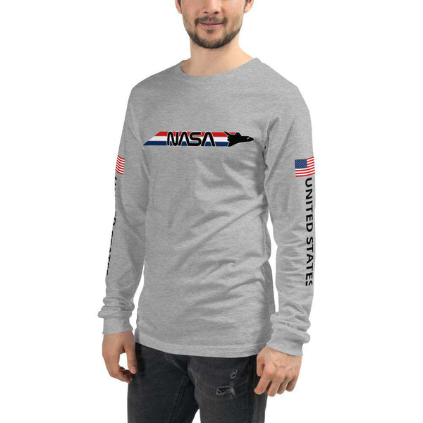 Long Sleeve Nasa Shuttle Crew Neck Long Sleeve Shirt - From Nasa Depot - The #1 Nasa Store In The Galaxy For NASA Hoodies | Nasa Shirts | Nasa Merch | And Science Gifts