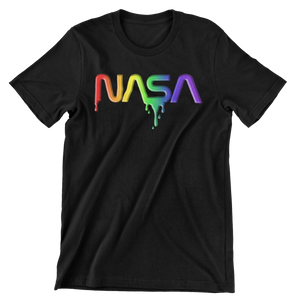 NASA Rainbow Dripped Shirt SMALL / Black - From Black Hole Gifts - The #1 Nasa Store In The Galaxy For NASA Hoodies | Nasa Shirts | Nasa Merch | And Science Gifts