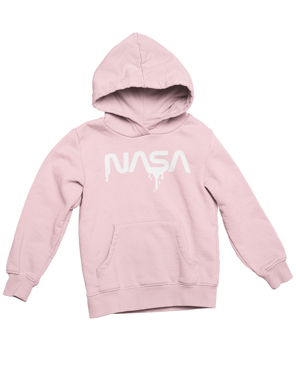NASA Dripped Cotton Blend Hoodie Hoodie Pink/White / Small - From Black Hole Gifts - The #1 Nasa Store In The Galaxy For NASA Hoodies | Nasa Shirts | Nasa Merch | And Science Gifts