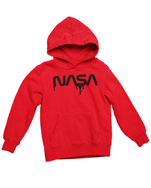 NASA Dripped Cotton Blend Hoodie Hoodie Red/Black / Small - From Black Hole Gifts - The #1 Nasa Store In The Galaxy For NASA Hoodies | Nasa Shirts | Nasa Merch | And Science Gifts