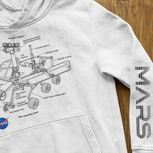 Mars Rover Nasa Blueprint Hoodie Hoodie - From Nasa Depot - The #1 Nasa Store In The Galaxy For NASA Hoodies | Nasa Shirts | Nasa Merch | And Science Gifts