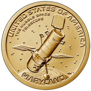 NASA Hubble Telescope Golden Coin - From Black Hole Gifts - The #1 Nasa Store In The Galaxy For NASA Hoodies | Nasa Shirts | Nasa Merch | And Science Gifts